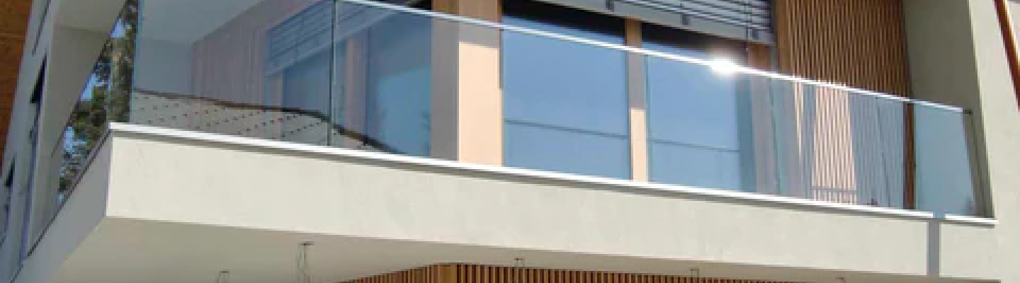 Balcony with glass railing