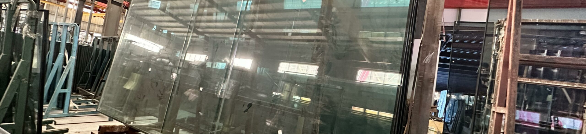 Large glass panels in storage