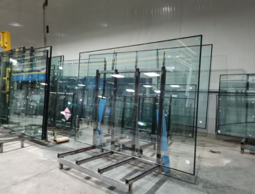 Glass panel in storage