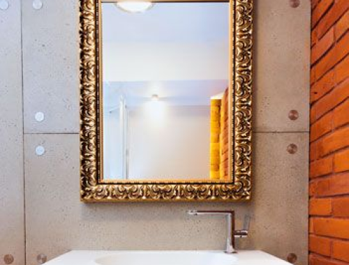 mirror above sink