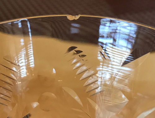 chipped glass bowl